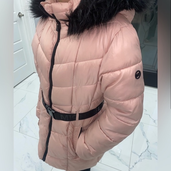 MICHAEL KORS Girls Pink Winter Coat. - Picture 2 of 6